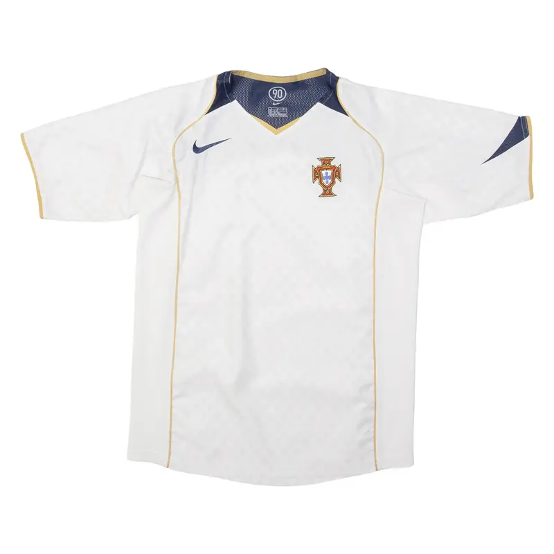 NIKE PORTUGAL Boys Football Shirt Jersey White V-Neck L