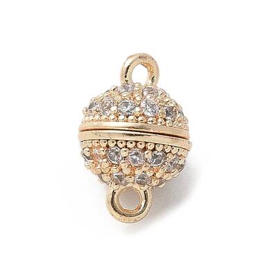 Brass Micro Pave Cubic Zirconia Magnetic Clasps