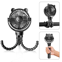 FrSara Octopus fan, Rechargeable Portable Fan, 360°Rotatable, 3-Speed, Stroller Fan, Flexible Tripod for Treadmill, Golf Car...