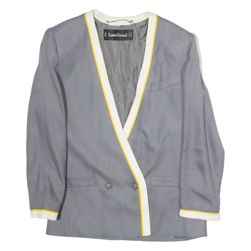 LOUIS FERAUD Womens Blazer Jacket Grey Viscose UK 12
