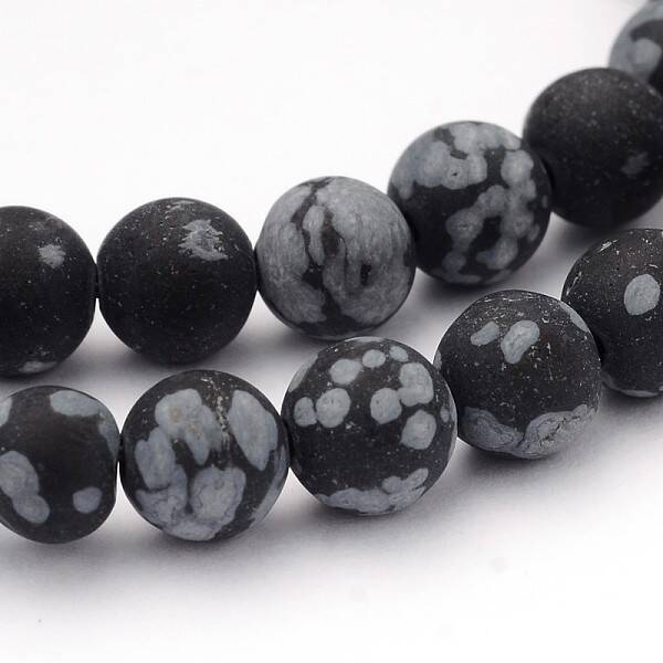 Natural Snowflake Obsidian Gemstone Beads