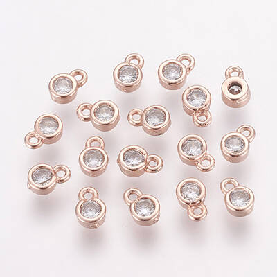 Brass Clear Cubic Zirconia Charms