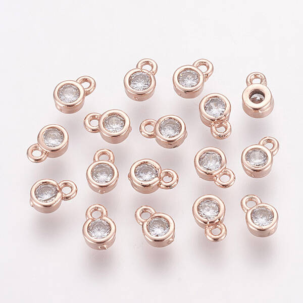 Brass Clear Cubic Zirconia Charms
