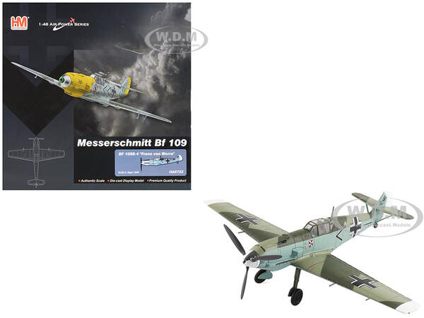 Messerschmitt BF 109E-4 Fighter Aircraft Franz von Werra II/JG-3 (1940) German Luftwaffe Air Power Series 1/48 Diecast Model ...