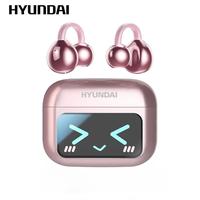 HYUNDAI M100 Clip-On Ear Headphones with Audio-Visual Touch Screen, Wireless Electronic Earbud Headset for Music & Phone Call...