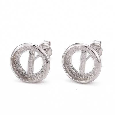 Anti-Tarnish Rhodium Plated 925 Sterling Silver Stud Earring Settings