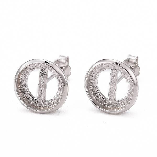 Anti-Tarnish Rhodium Plated 925 Sterling Silver Stud Earring Settings