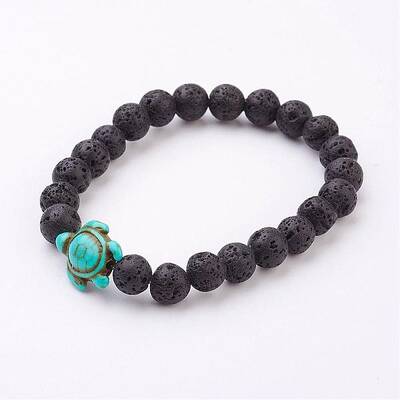 Lava Rock Beaded Stretch Bracelets