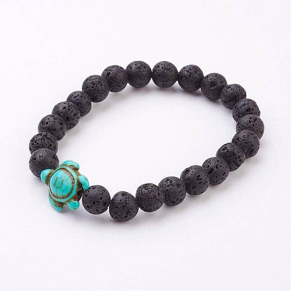 Lava Rock Beaded Stretch Bracelets