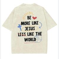 Be More Like Jesus Unisex Washed T-Shirt, Christian t shirts, Vintage I Love Jesus Shirt, Menswear Top Underwear Tshirt Cotto...
