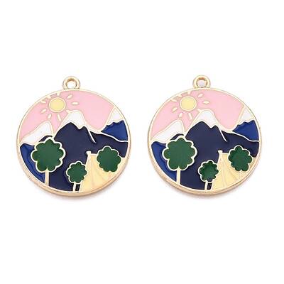 Rack Plating Alloy Enamel Pendants