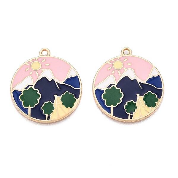 Rack Plating Alloy Enamel Pendants