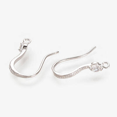 Brass Cubic Zirconia Earring Hooks