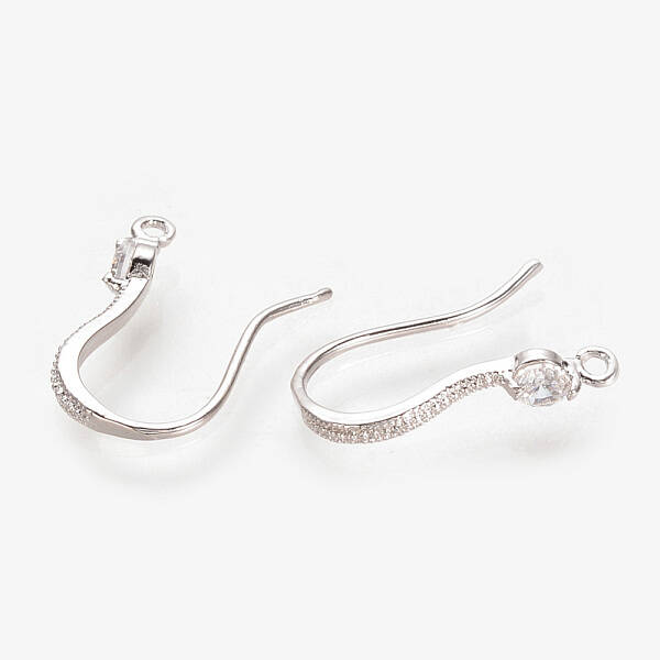 Brass Cubic Zirconia Earring Hooks