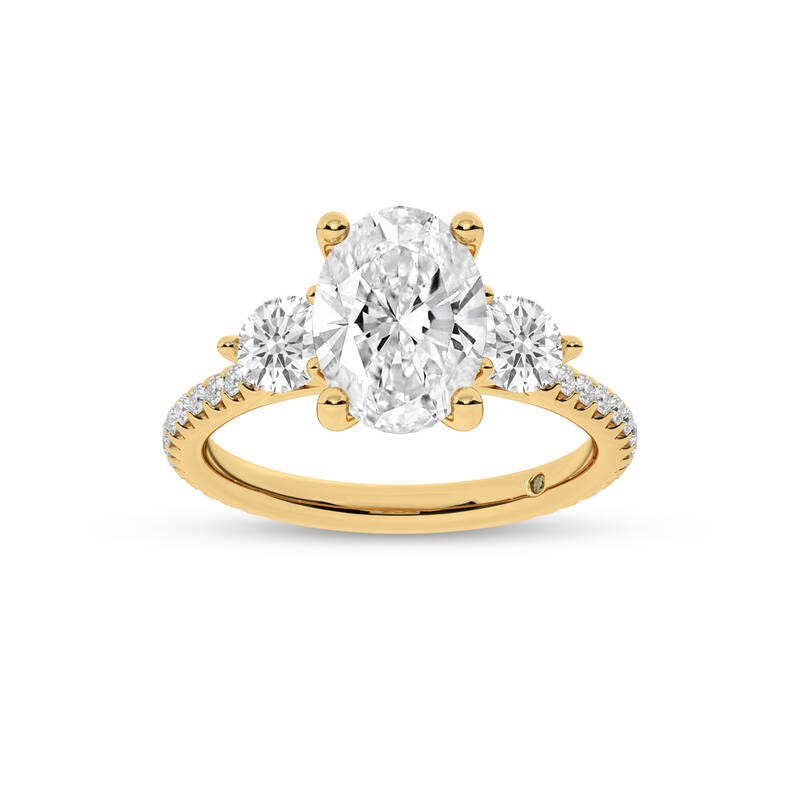 Zephyr Three Quarter Coverage Oval Lab Grown Diamond Engagement Ring | 10K Yellow Gold 4 5/8 CT. TW.
