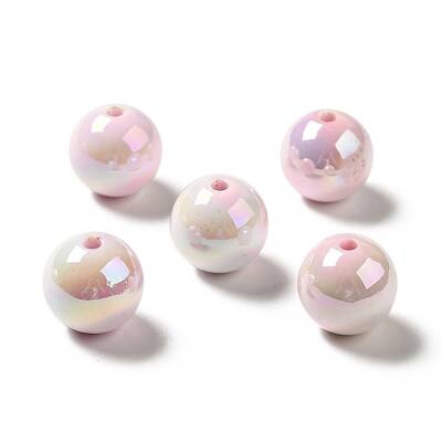 UV Plating Opaque Rainbow Iridescent Acrylic Beads