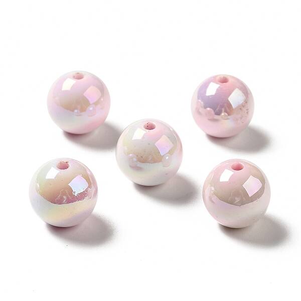 UV Plating Opaque Rainbow Iridescent Acrylic Beads