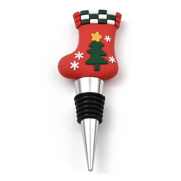 Christmas Theme Aluminium Alloy & PVC Wine Bottle Stoppers