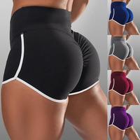 2025 new women's large-size sexy solid color high-waisted sports running tight hip-lifting shorts