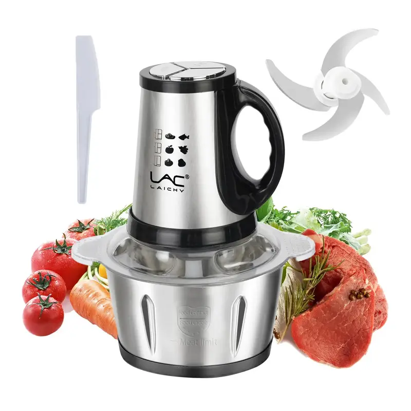 LAC 3L Capacity Meat Grinding Machine, Electric Meat Chopper with 4 Blade Pages, Household Kitchen Appliances for Home Use