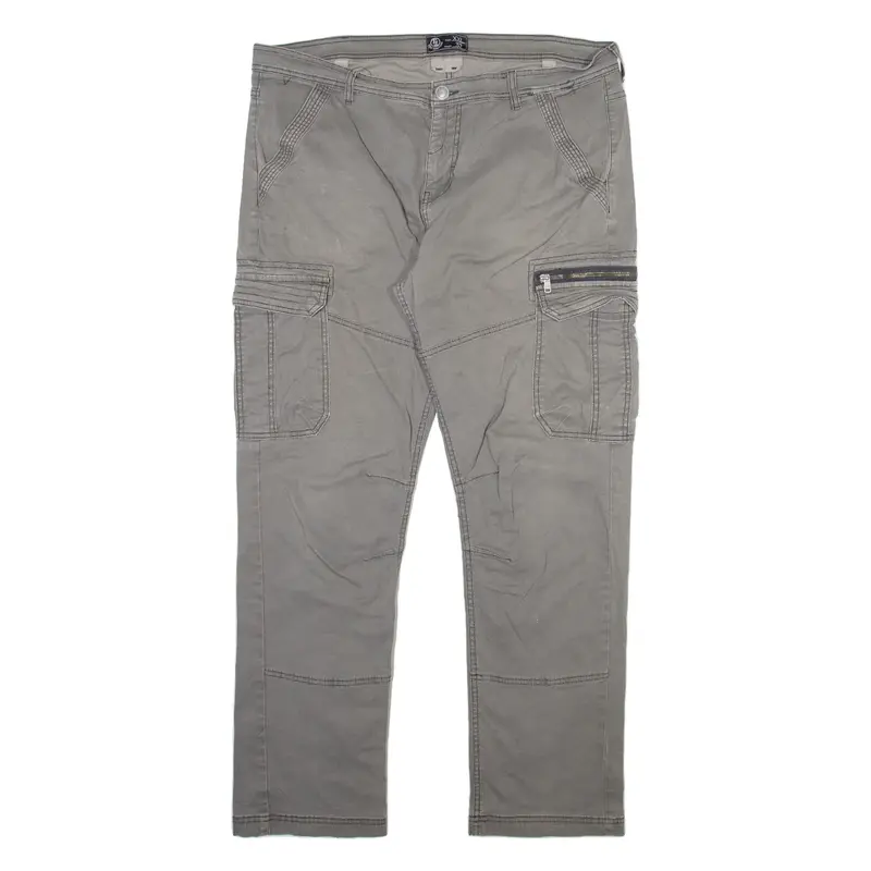 TOM THOMSON Mens Trousers Grey Regular Straight W38 L31