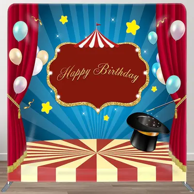 Circus Balloons Fabric Backdrop Cover for Birthday - Aperturee