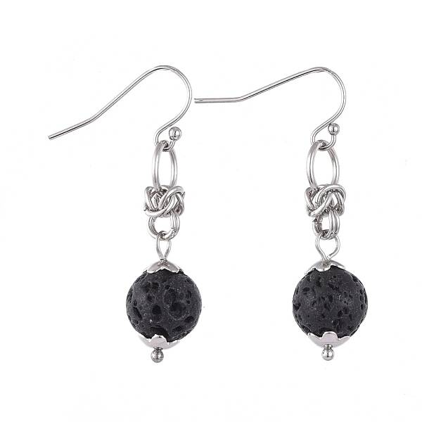 Natural Lava Rock Dangle Earrings