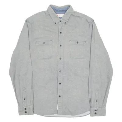 LEVI'S Mens Plain Shirt Grey Long Sleeve L