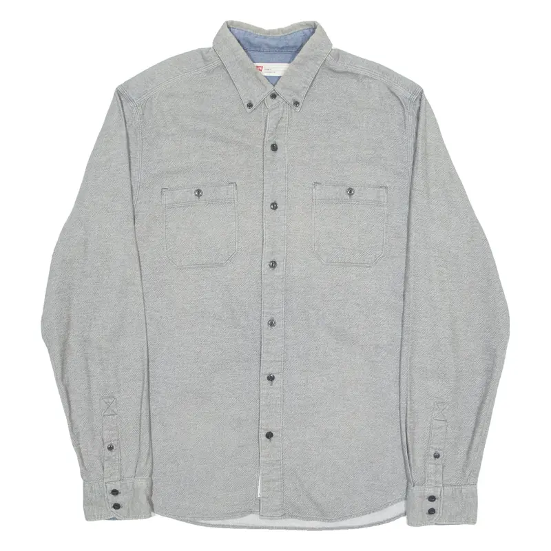 LEVI'S Mens Plain Shirt Grey Long Sleeve L
