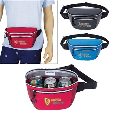 24 Promotional Koozie Rowdy Fanny Pack Cooler - Insulated & 3-Can ...