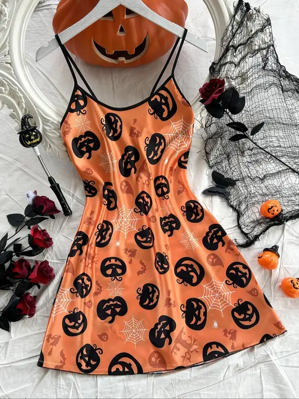 Women's Plain Criss Cross Backless Cami Nightdress, Elegant Adjustable Spaghetti Strap U Neck Nightgown, Summer Outfits 2024,...