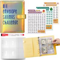100 days Money Saving Challenge, Easy and Fun Way to Save $5,050, Savings Challenges Budget Book Binder with Cash
