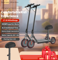 Electric Scooter with seat Adults , Powerful 350W E-Scooter, Max 19 Mph & 19-23 Miles Range Scooters, Folding Scooters with 8...