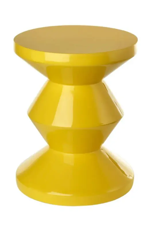 Yellow Lacquered Accent Stool | Pols Potten Zig Zag