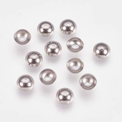 Non-Tarnish Apetalous 201 Stainless Steel Bead Caps
