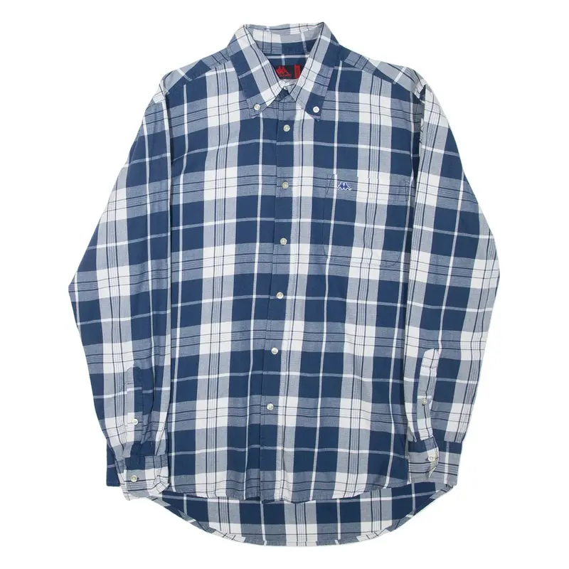 KAPPA Mens Shirt Blue Check Long Sleeve S