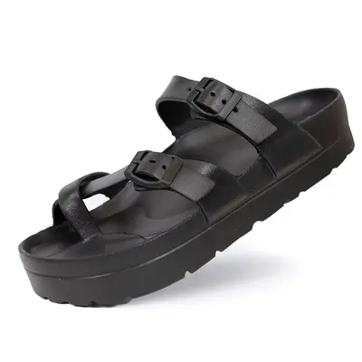 RANOSAT Double Buckle Platform Waterproof Slippers with Arch Support Anti-Slip Slides Women Fashion Soft EVA Sandals Buckle S...