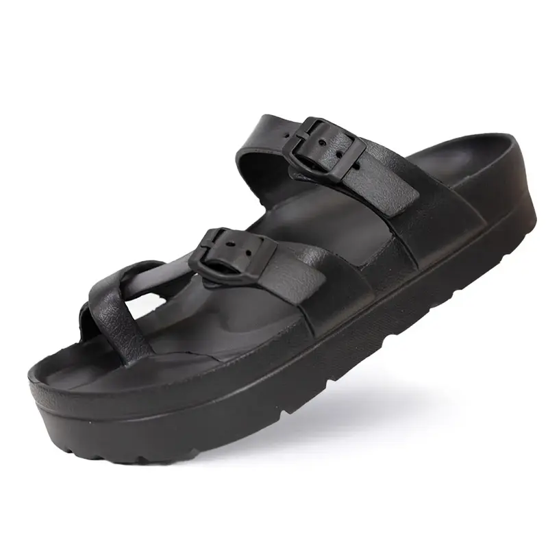 RANOSAT Double Buckle Platform Waterproof Slippers with Arch Support Anti-Slip Slides Women Fashion Soft EVA Sandals Buckle S...
