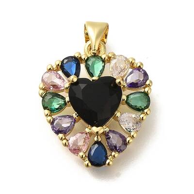 Rack Plating Brass with Cubic Zirconia Pendants