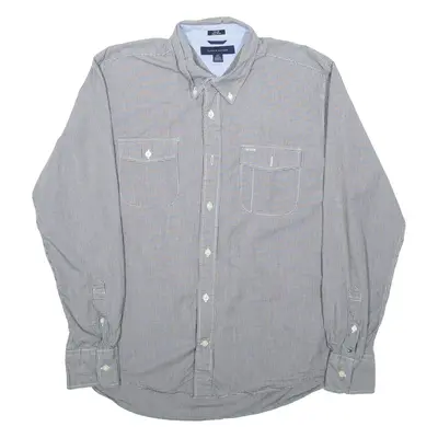 TOMMY HILFIGER Mens Shirt Black Check Long Sleeve L