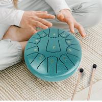 6 Inch Ethereal Drum, 11 Tone Steel Tongue Drum with Drumsticks & Finger Cots Accessories, Percussion Instrument for Boys & ...