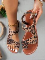 Women's Fashion Leopard Print Toe Thong Sandals, Trendy Sandals, Casual Comfortable Flat Sandals for Beach, Outdoor, Daily We...