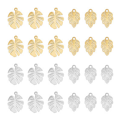 24Pcs 4 Style 304 Stainless Steel Pendants