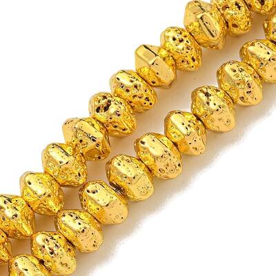 Electroplated Natural Lava Rock Beads Strands