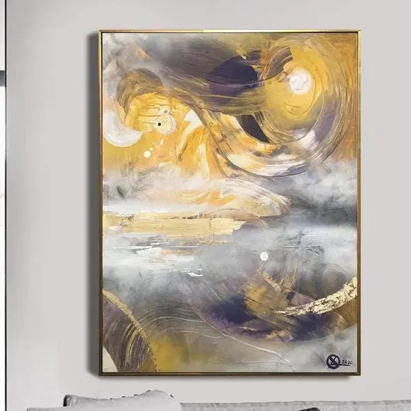 Original Oil Abstract Painting Gold Leaf Abstract Painting Texture Abstract Painting Acrylic Painting On Canvas | IN THE POWE...