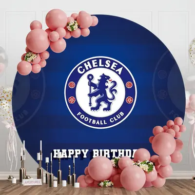 Chelsea Football Clue Logo Circle Birthday Backdrop - Aperturee