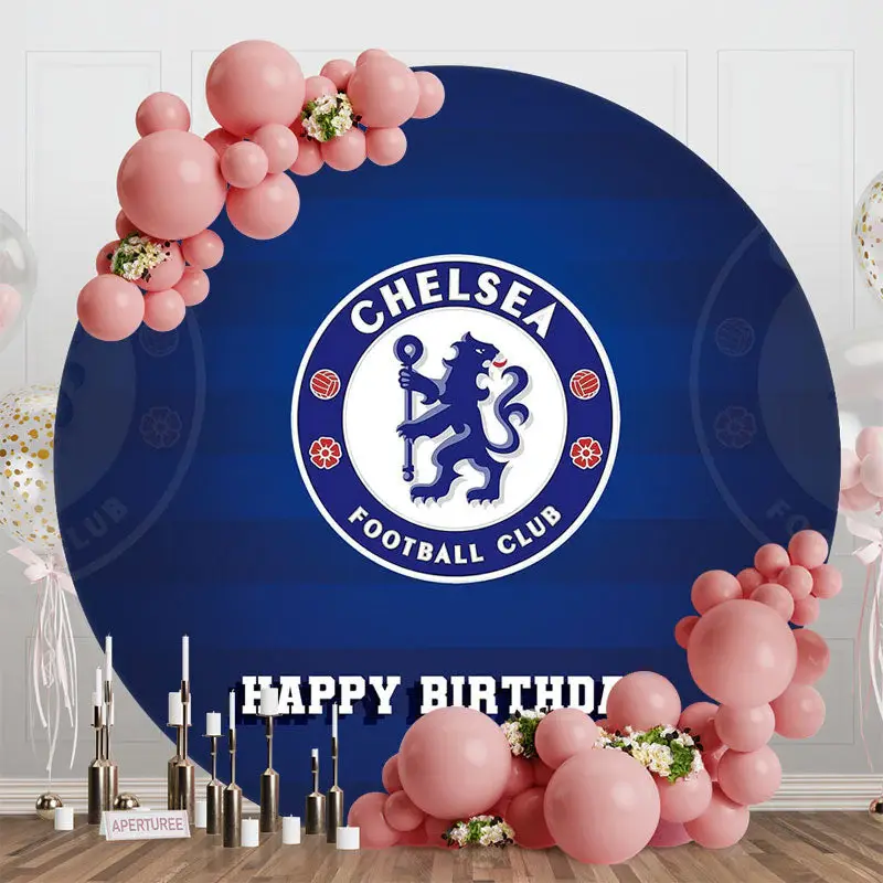 Chelsea Football Clue Logo Circle Birthday Backdrop - Aperturee