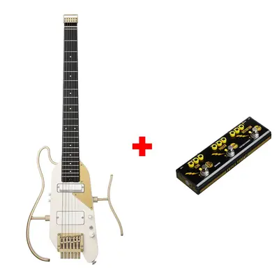 Donner HUSH™ X PRO Electric Guitar - White-Luxe / Guitar+Pedal