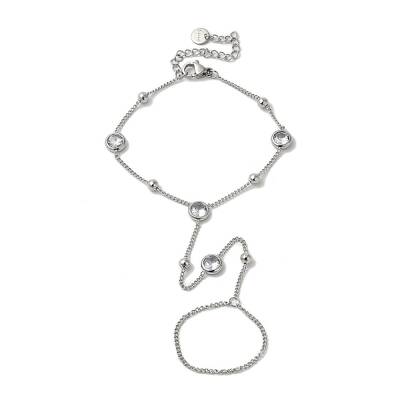 Stainless Steel & Falt Round Glass Ring Bracelets for Women