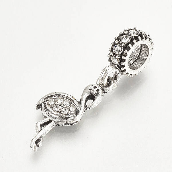 Alloy Rhinestone European Dangle Charms
